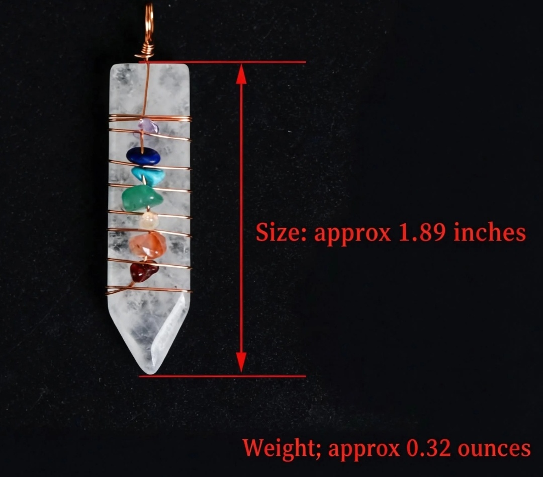 Wrapped Seven Chakra Arrow Pendant