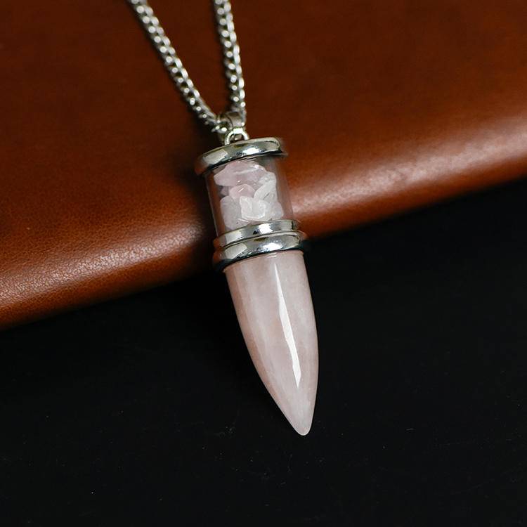 Bullet-shaped stone pendant