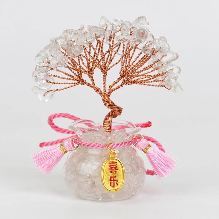 54-Head Lucky Fortune Tree in Glass Tank - Feng Shui Decor