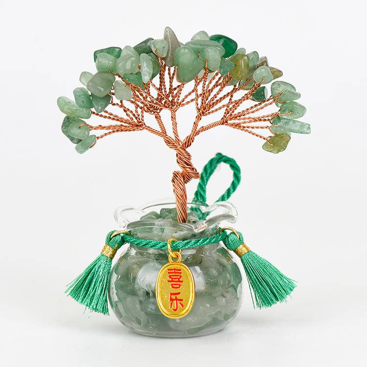 54-Head Lucky Fortune Tree in Glass Tank - Feng Shui Decor