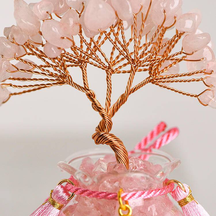54-Head Lucky Fortune Tree in Glass Tank - Feng Shui Decor