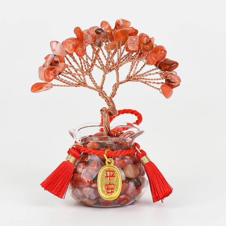 54-Head Lucky Fortune Tree in Glass Tank - Feng Shui Decor