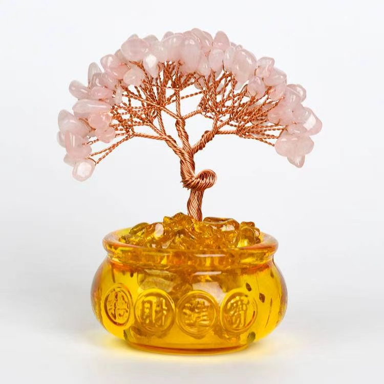 54-Head Lucky Fortune Tree in Glass Tank - Feng Shui Decor
