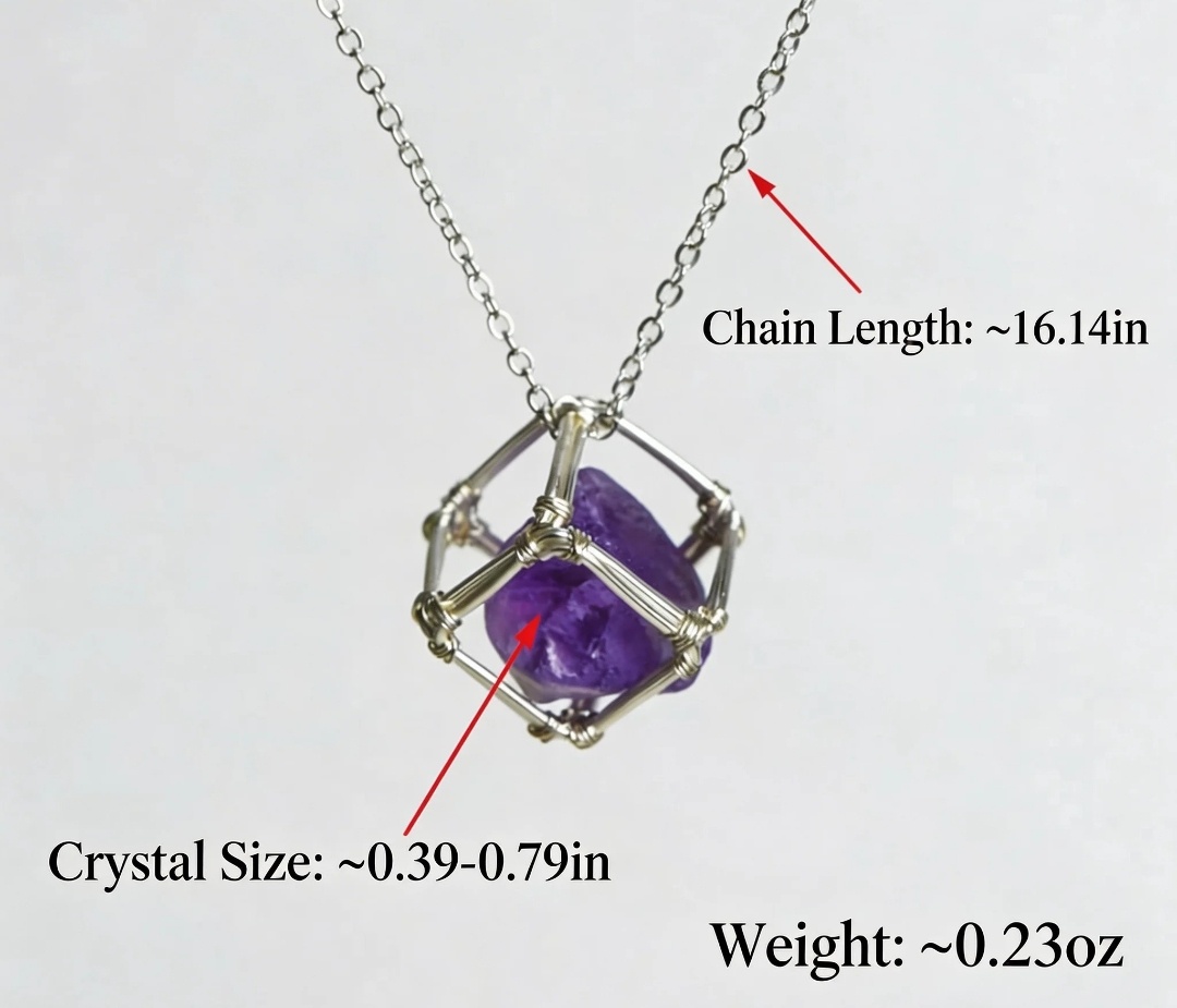 Wire Wrapped Raw Stone Pendant |Natural Sugar Cube Crystal Necklace