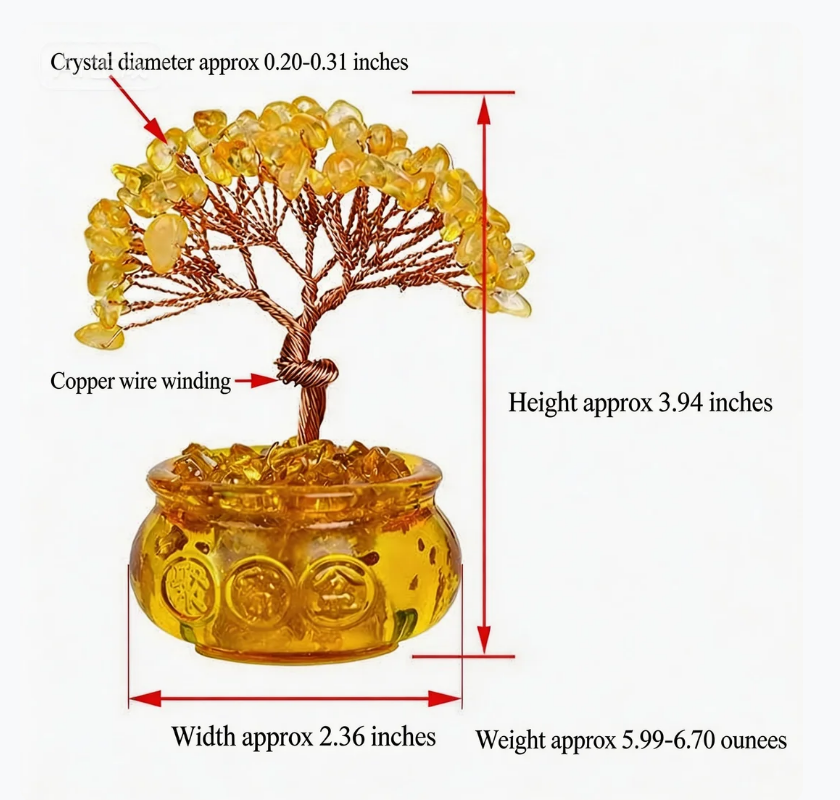54-Head Lucky Fortune Tree in Glass Tank - Feng Shui Decor