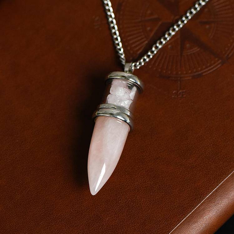 Bullet-shaped stone pendant
