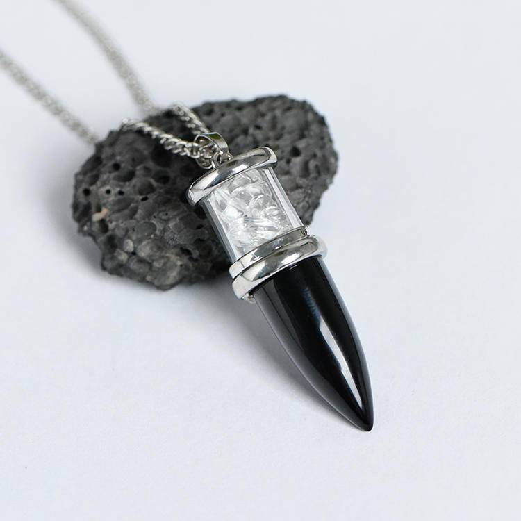 Bullet-shaped stone pendant