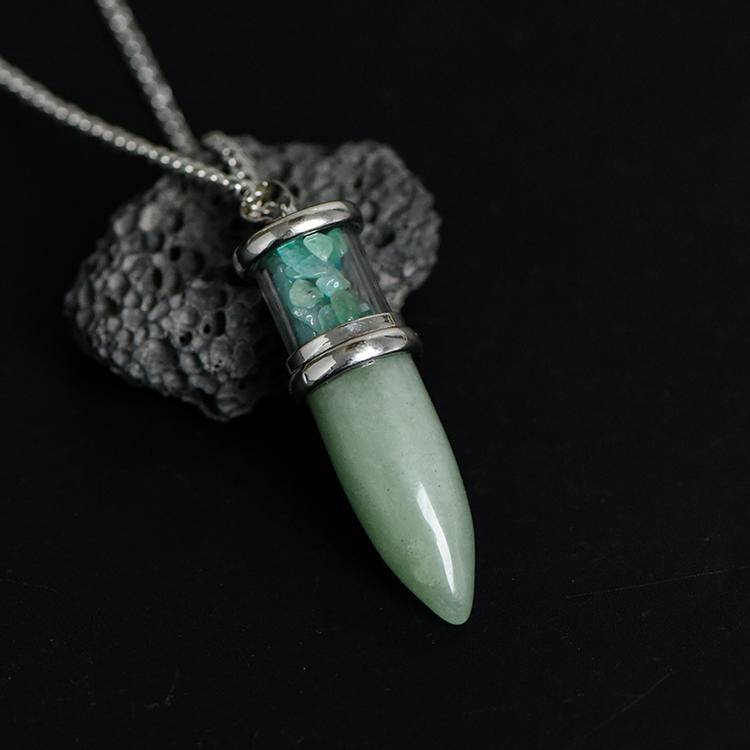 Bullet-shaped stone pendant