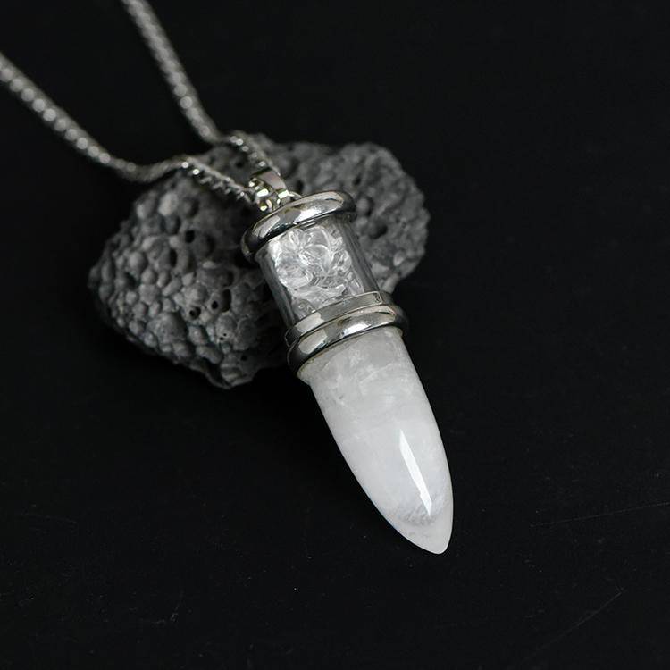 Bullet-shaped stone pendant