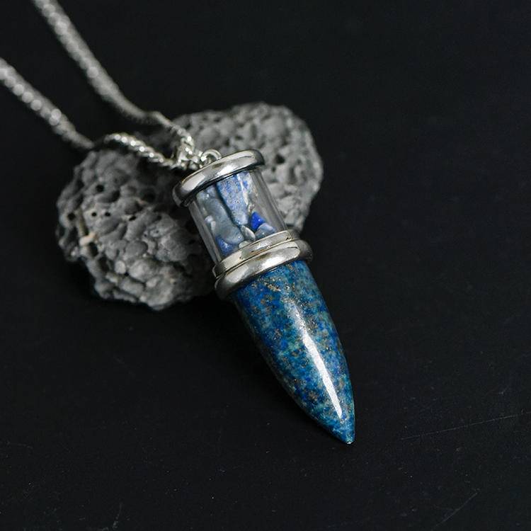 Bullet-shaped stone pendant