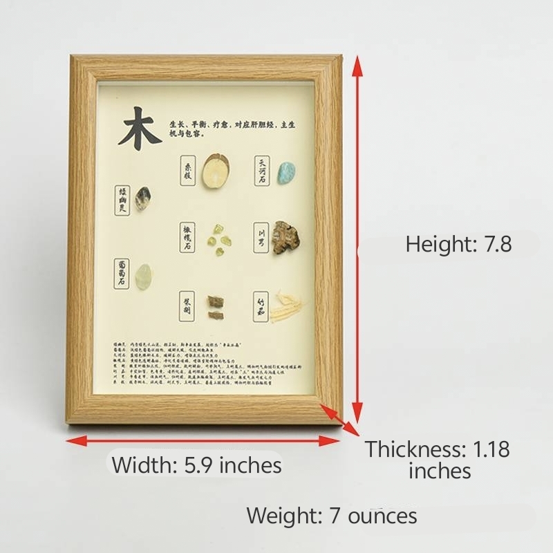 Wu Xing Energy Set - Natural Crystal Five Elements Frames & Energy Bottle Decor