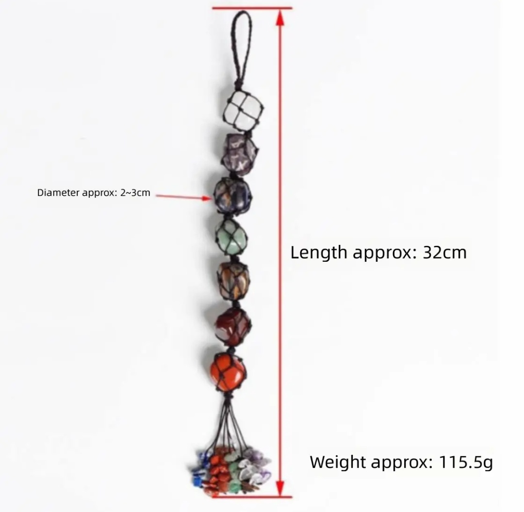 Rainbow Crystal Chips Life Tree Hanging Ornament - Natural Raw Stone Woven Wall Decor