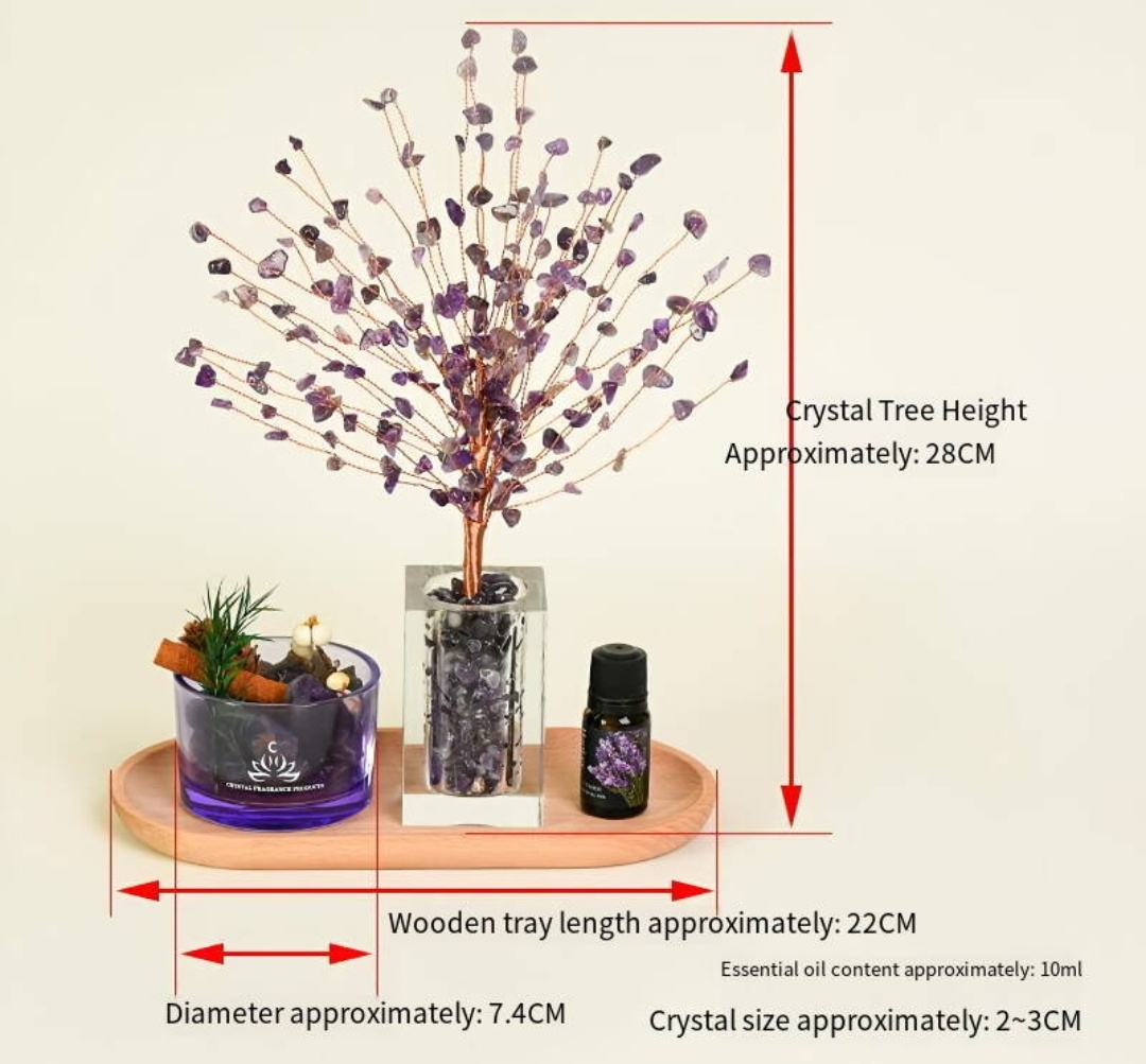 Aromatherapy Crystal Tree | Natural Healing & Energy Purification for Home