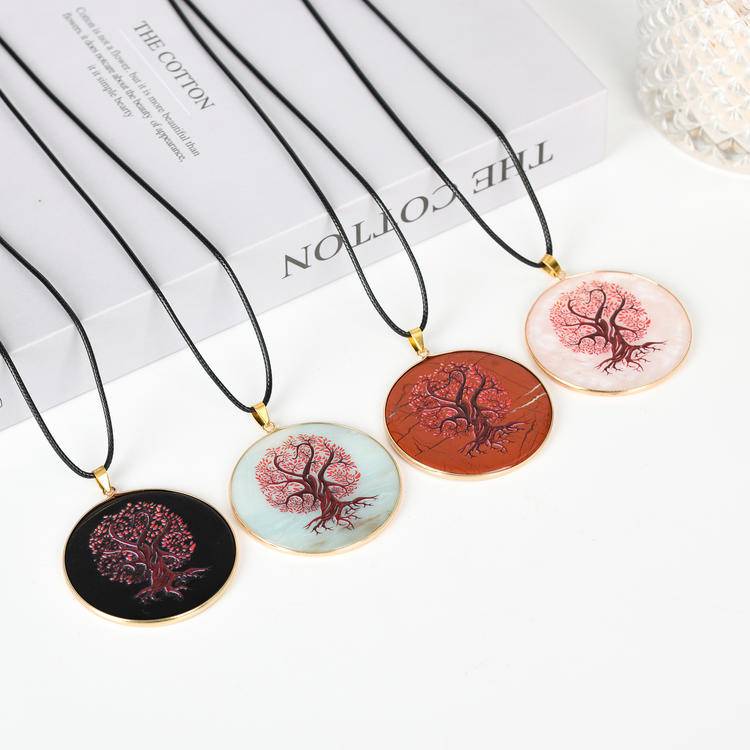 Hand-Painted Crystal Pendants | Spiritual Art Jewelry for Healing & Meditation