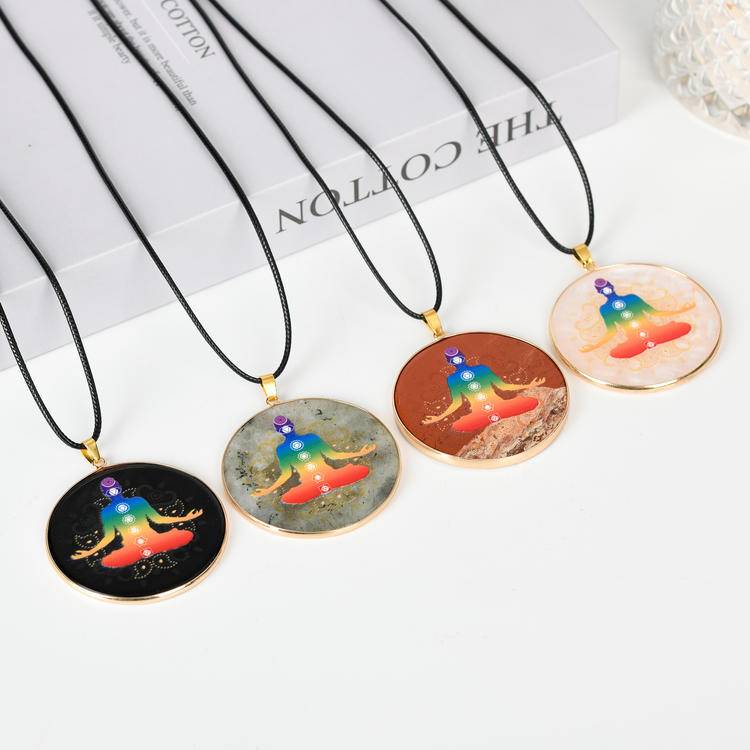 Hand-Painted Crystal Pendants | Spiritual Art Jewelry for Healing & Meditation