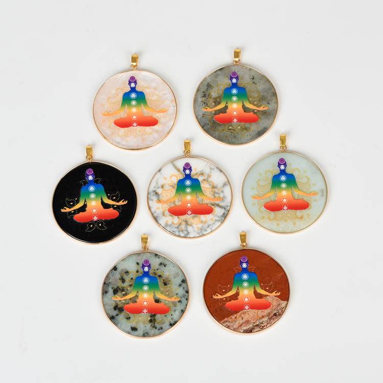 Hand-Painted Crystal Pendants | Spiritual Art Jewelry for Healing & Meditation