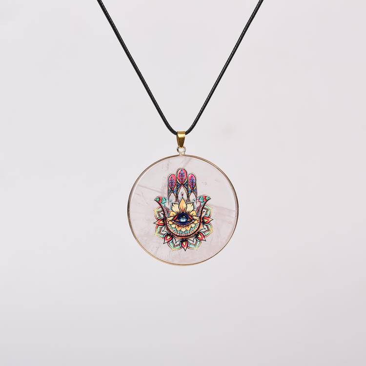 Hand-Painted Crystal Pendants | Spiritual Art Jewelry for Healing & Meditation