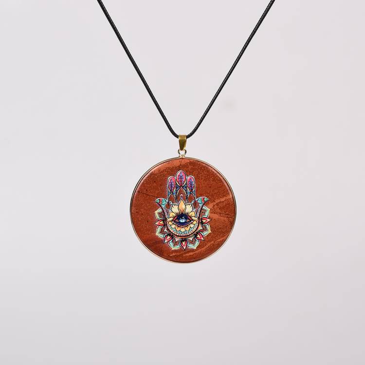 Hand-Painted Crystal Pendants | Spiritual Art Jewelry for Healing & Meditation