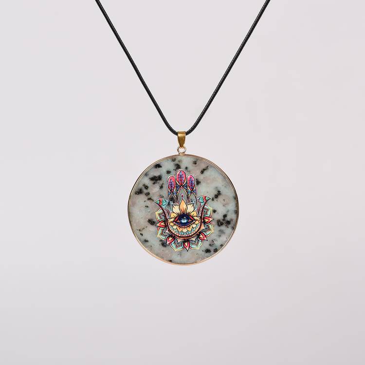 Hand-Painted Crystal Pendants | Spiritual Art Jewelry for Healing & Meditation