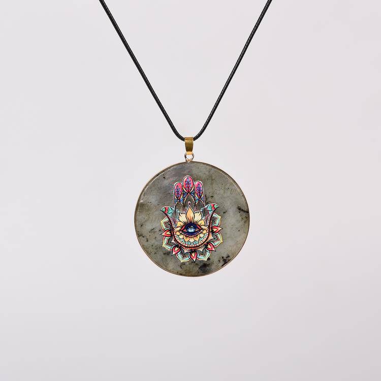 Hand-Painted Crystal Pendants | Spiritual Art Jewelry for Healing & Meditation