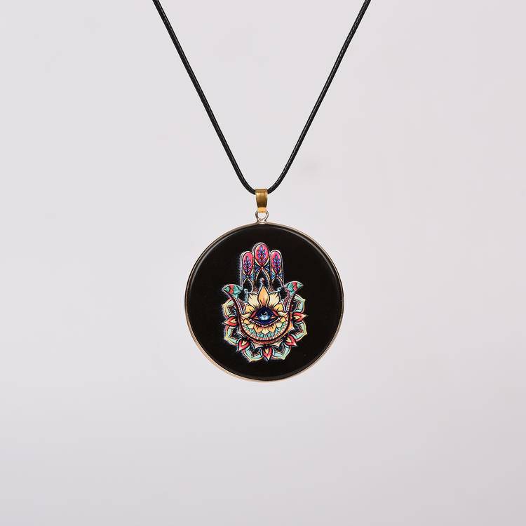 Hand-Painted Crystal Pendants | Spiritual Art Jewelry for Healing & Meditation