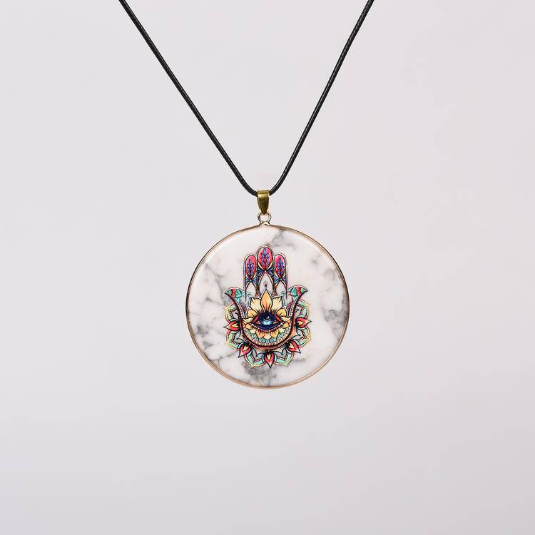 Hand-Painted Crystal Pendants | Spiritual Art Jewelry for Healing & Meditation