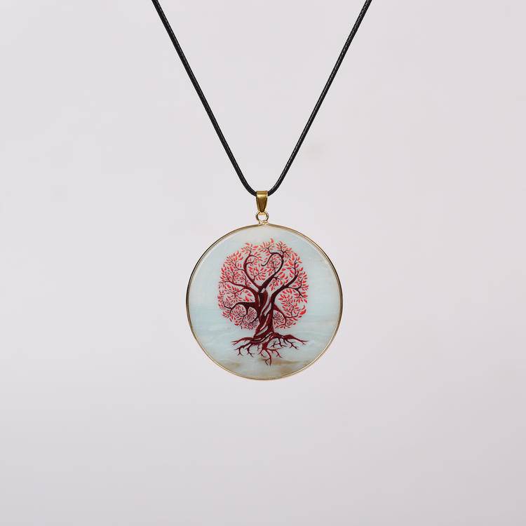 Hand-Painted Crystal Pendants | Spiritual Art Jewelry for Healing & Meditation