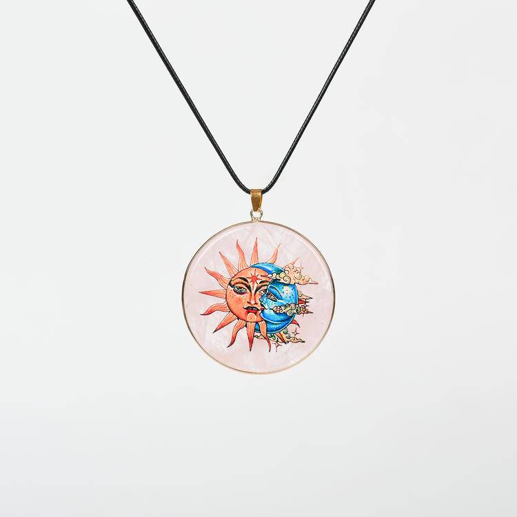 Hand-Painted Crystal Pendants | Spiritual Art Jewelry for Healing & Meditation