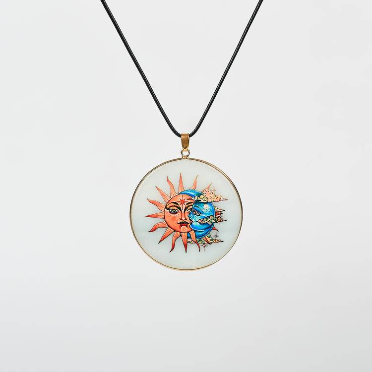 Hand-Painted Crystal Pendants | Spiritual Art Jewelry for Healing & Meditation