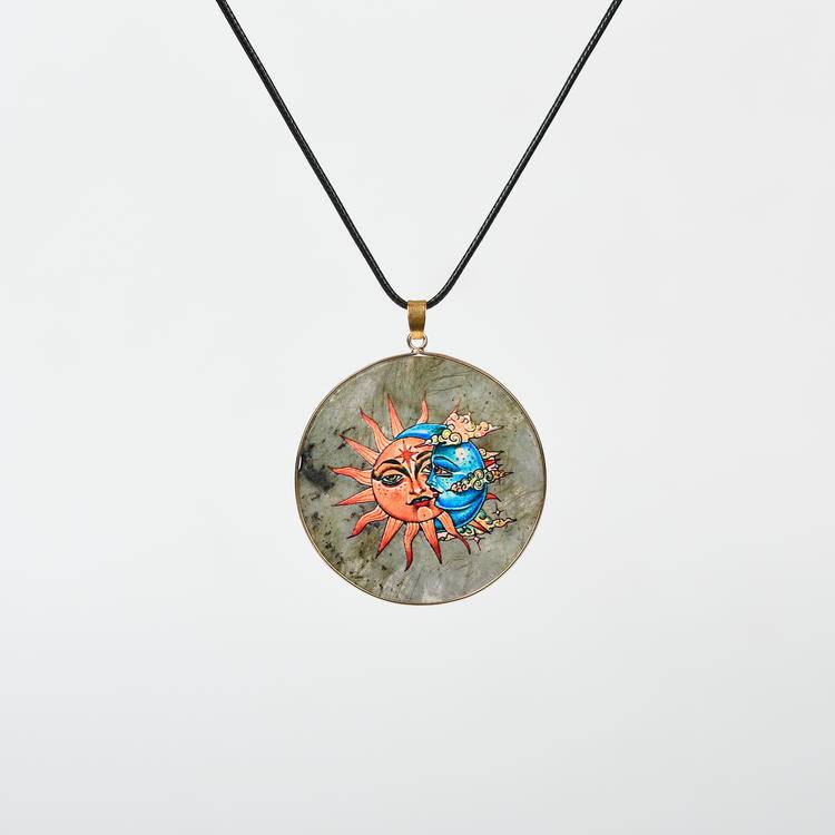 Hand-Painted Crystal Pendants | Spiritual Art Jewelry for Healing & Meditation