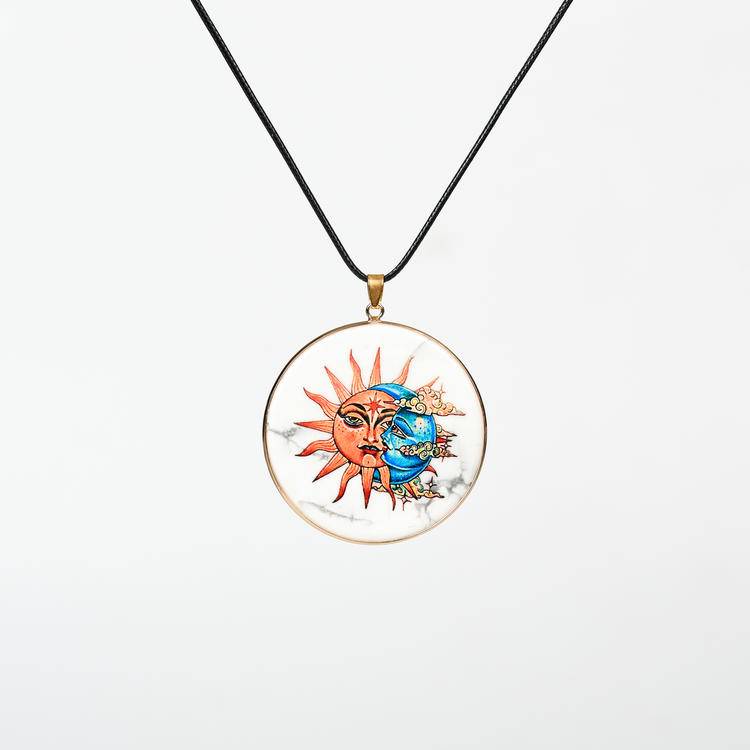 Hand-Painted Crystal Pendants | Spiritual Art Jewelry for Healing & Meditation