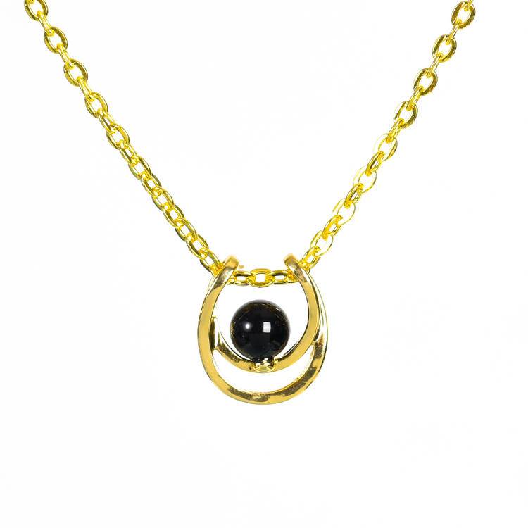 U-Shaped Pearl Pendant Crystal Necklace: Minimalist Niche Design for Luxury Aesthetic