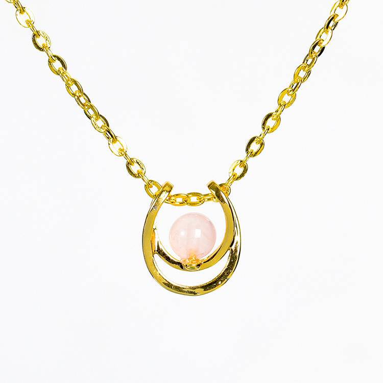 U-Shaped Pearl Pendant Crystal Necklace: Minimalist Niche Design for Luxury Aesthetic
