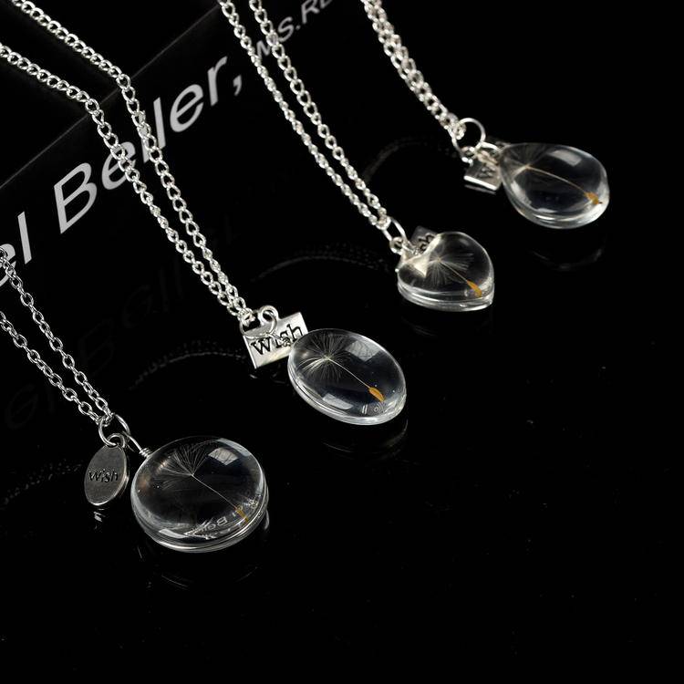 Dandelion White Crystal Pendant Necklace: Viral Instagram Jewelry Trend