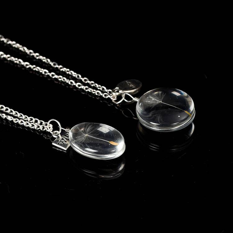 Dandelion White Crystal Pendant Necklace: Viral Instagram Jewelry Trend