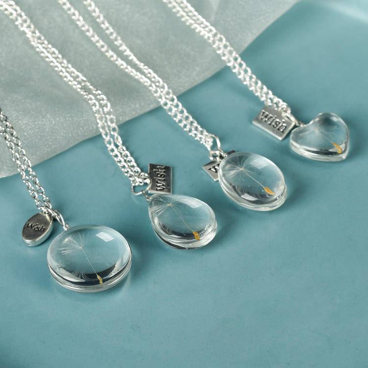 Dandelion White Crystal Pendant Necklace: Viral Instagram Jewelry Trend