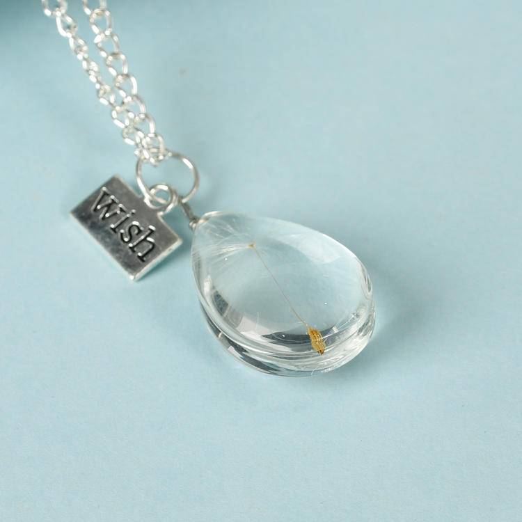 Dandelion White Crystal Pendant Necklace: Viral Instagram Jewelry Trend