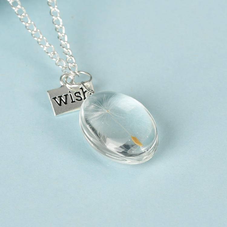 Dandelion White Crystal Pendant Necklace: Viral Instagram Jewelry Trend