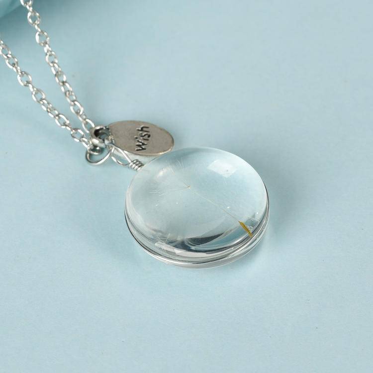 Dandelion White Crystal Pendant Necklace: Viral Instagram Jewelry Trend