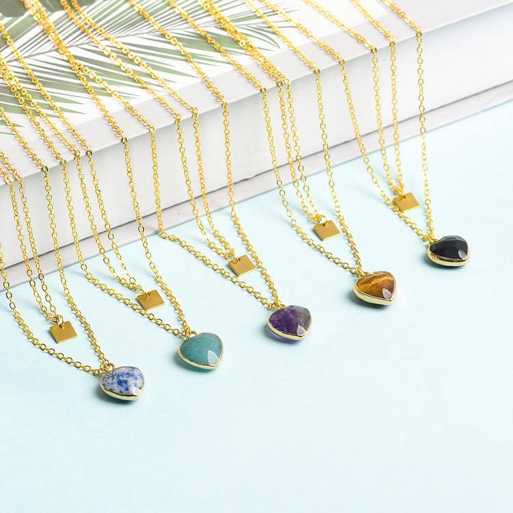 Double Sided Enamel Heart Pendant - Colorful Hard Enamel Jewelry for Lovers
