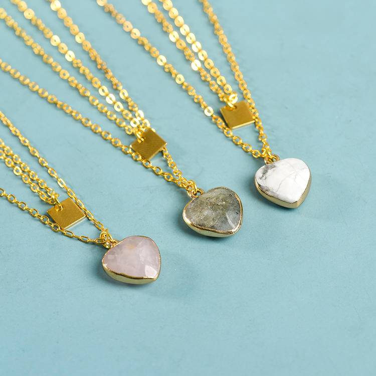 Double Sided Enamel Heart Pendant - Colorful Hard Enamel Jewelry for Lovers
