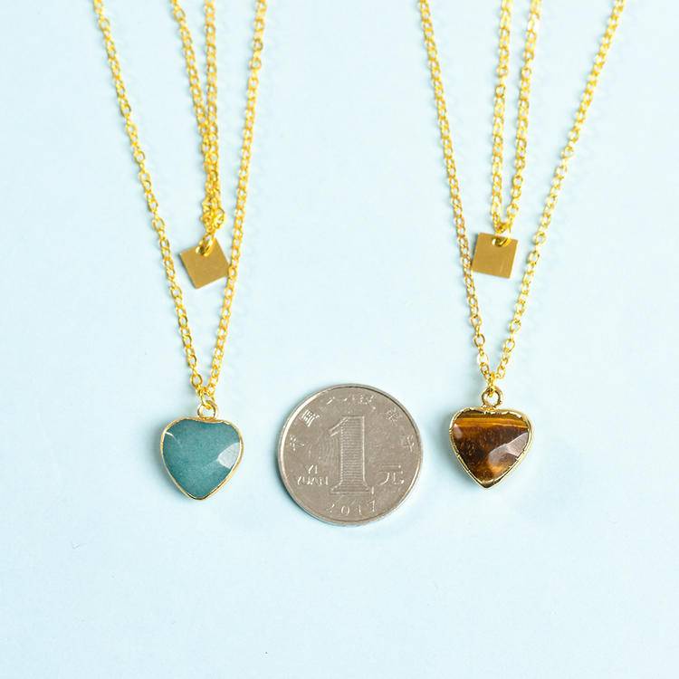 Double Sided Enamel Heart Pendant - Colorful Hard Enamel Jewelry for Lovers