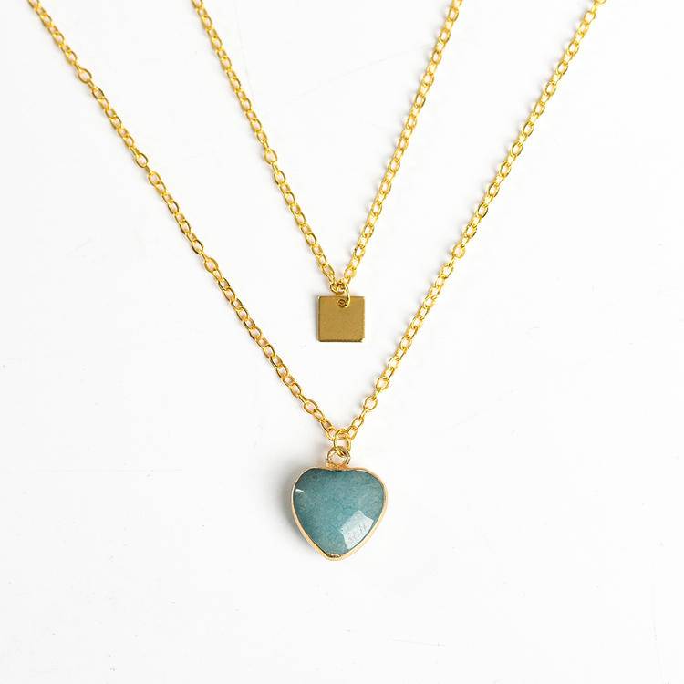 Double Sided Enamel Heart Pendant - Colorful Hard Enamel Jewelry for Lovers