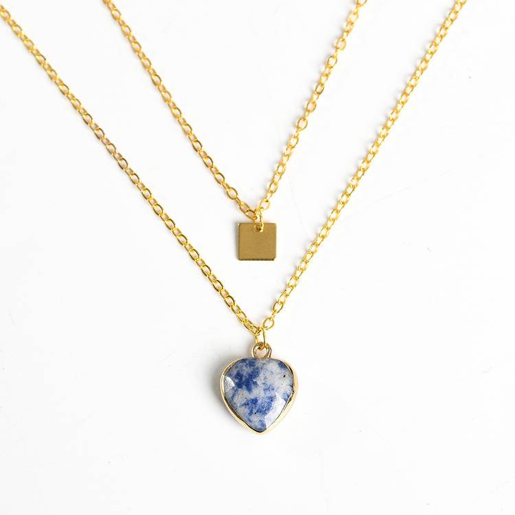 Double Sided Enamel Heart Pendant - Colorful Hard Enamel Jewelry for Lovers
