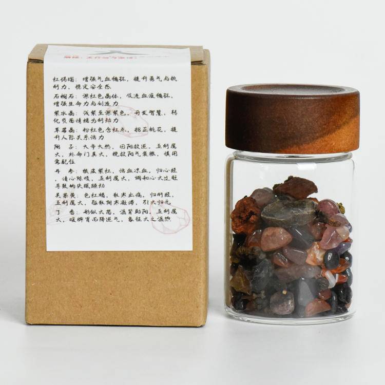 Wu Xing Energy Set - Natural Crystal Five Elements Frames & Energy Bottle Decor