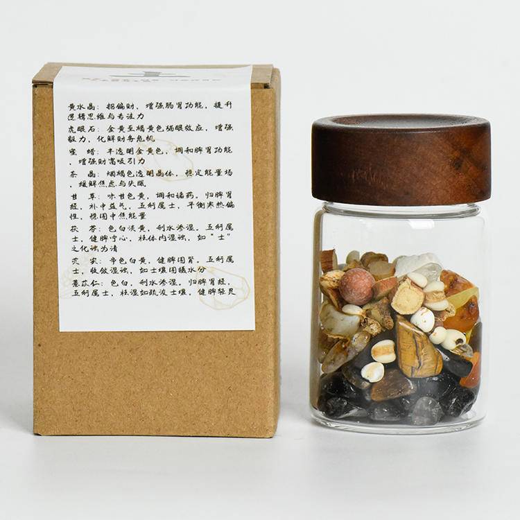 Wu Xing Energy Set - Natural Crystal Five Elements Frames & Energy Bottle Decor