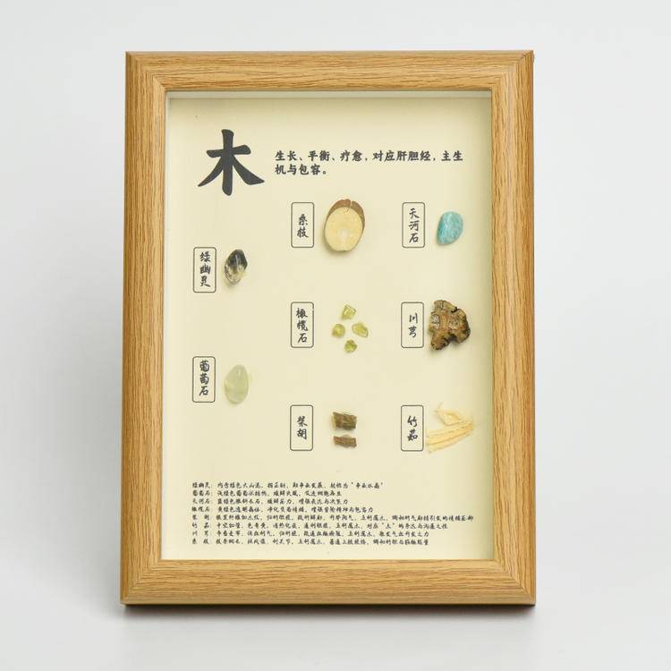 Wu Xing Energy Set - Natural Crystal Five Elements Frames & Energy Bottle Decor