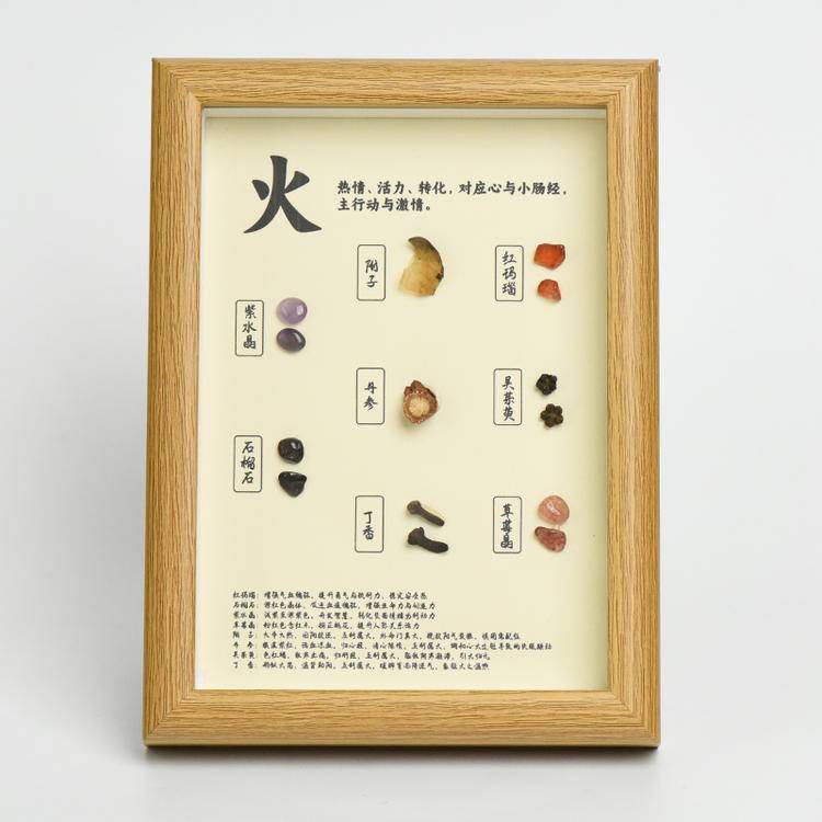 Wu Xing Energy Set - Natural Crystal Five Elements Frames & Energy Bottle Decor