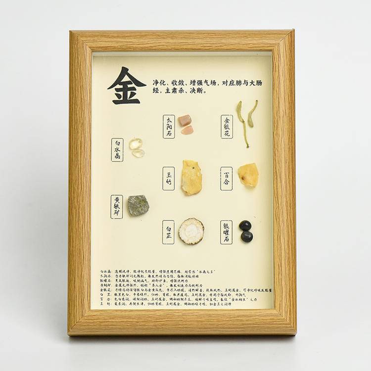 Wu Xing Energy Set - Natural Crystal Five Elements Frames & Energy Bottle Decor