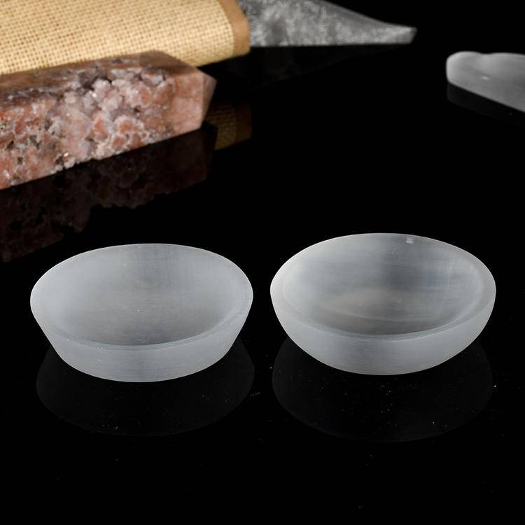 Moroccan White Gypsum Bowl for Sage Smudging | Natural Crystal Cleansing Bowl